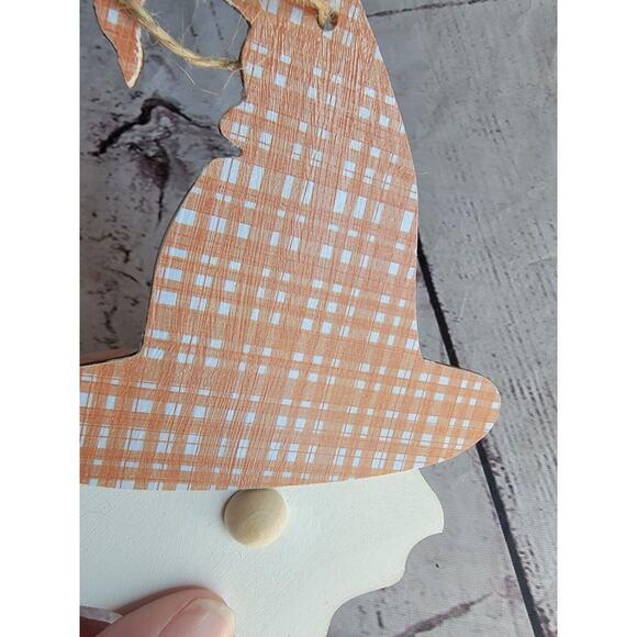 Fall Gnome Wood Ornaments Decor Fall Tree Handmade Orange Yellow - Picture 6 of 8